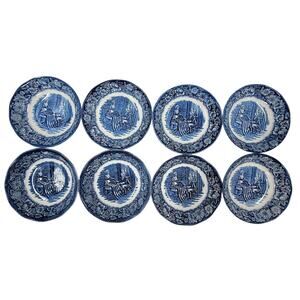 Staffordshire Vintage‎ Liberty Blue Betsy Ross Transferware Dessert Sauce Bowl 1